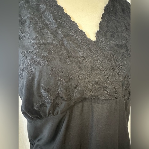 Talbots Womens Black Blouse Shirt Top Lace Size 1X Sleeveless V-Neck NWT - Picture 5 of 14